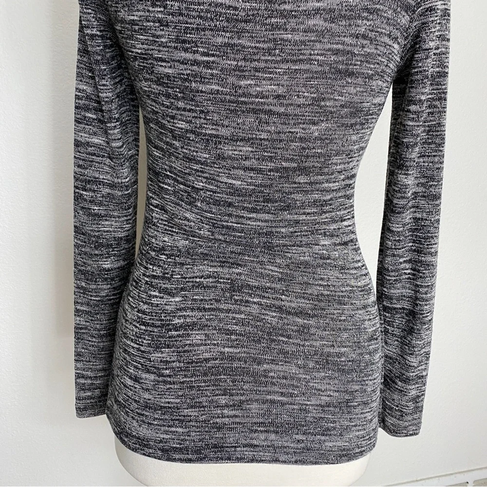 Anthropologie Pure + Good Gray Marbled Turtleneck Soft Stretch Knit Top Size M